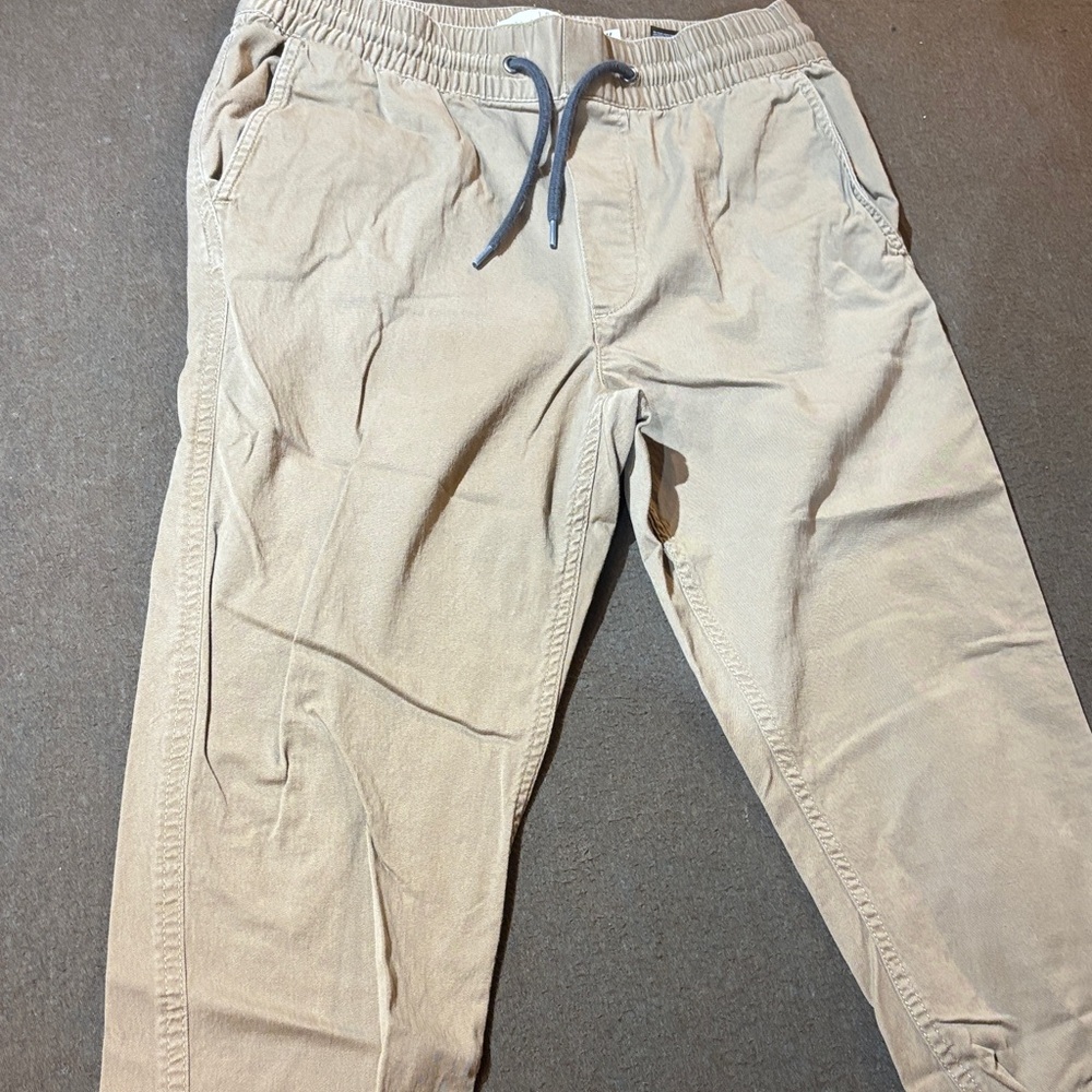 H&M Men's Beige Joggers with Gray Drawstring